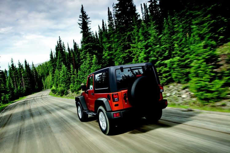 wrangler, jeep, trees